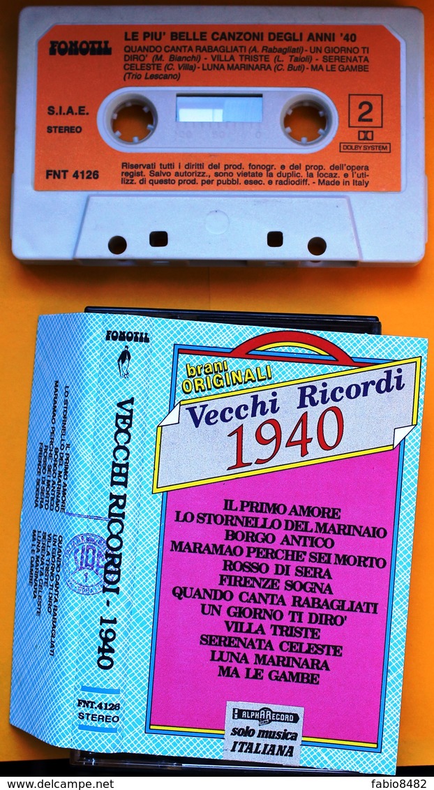 MC MUSICASSETTA VECCHI RICORDI 1940 - Etichetta ALPHA RECORD - FONOTIL FNT 4126 - Audiokassetten