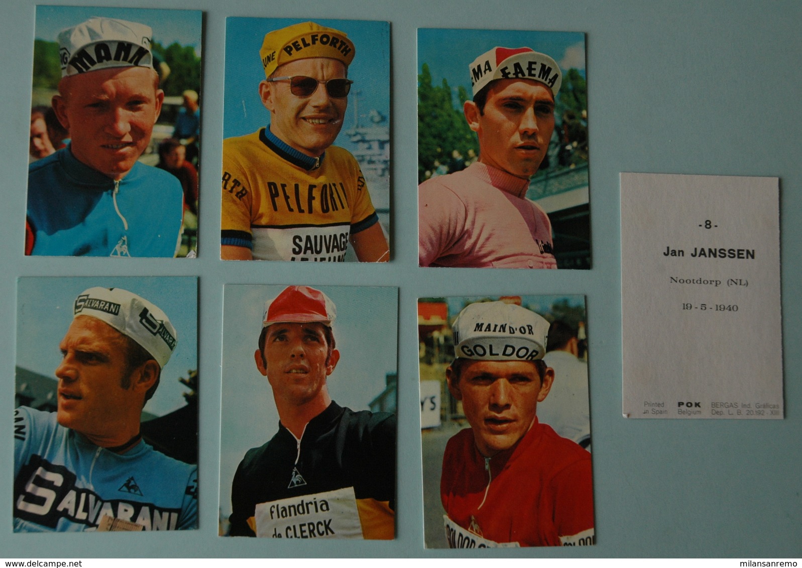 CYCLISME: SERIE CHROMOS POK 6 IMAGES  Format: 5 X 7 - Cyclisme