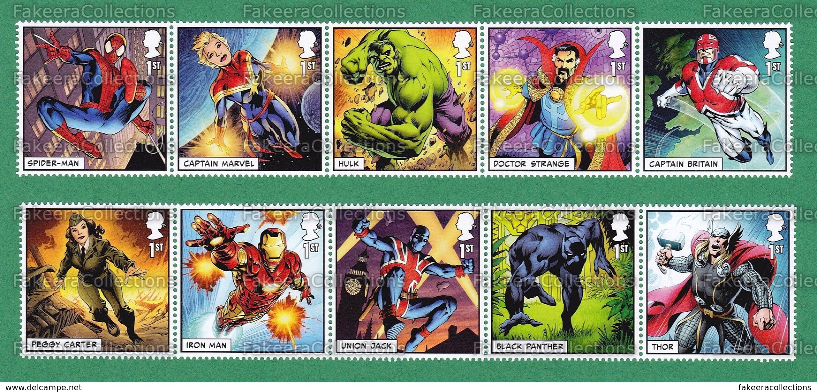 GB GREAT BRITAIN 2019 - MARVEL HEROES Comics 10v MNH ** Se-Tenant - Spider-man, Captain, Hulk, Thor, Iron-Man - As Scan - Comics