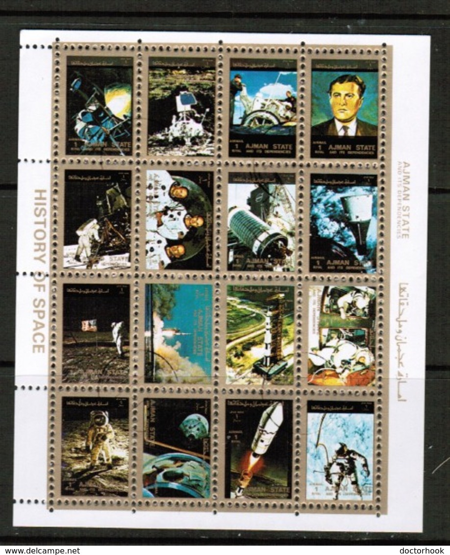 UMM Al-QIWAIN  Scott # UNLISTED 1972 VF USED MINI SHEET Of 16 (LG-1085) - Umm Al-Qiwain