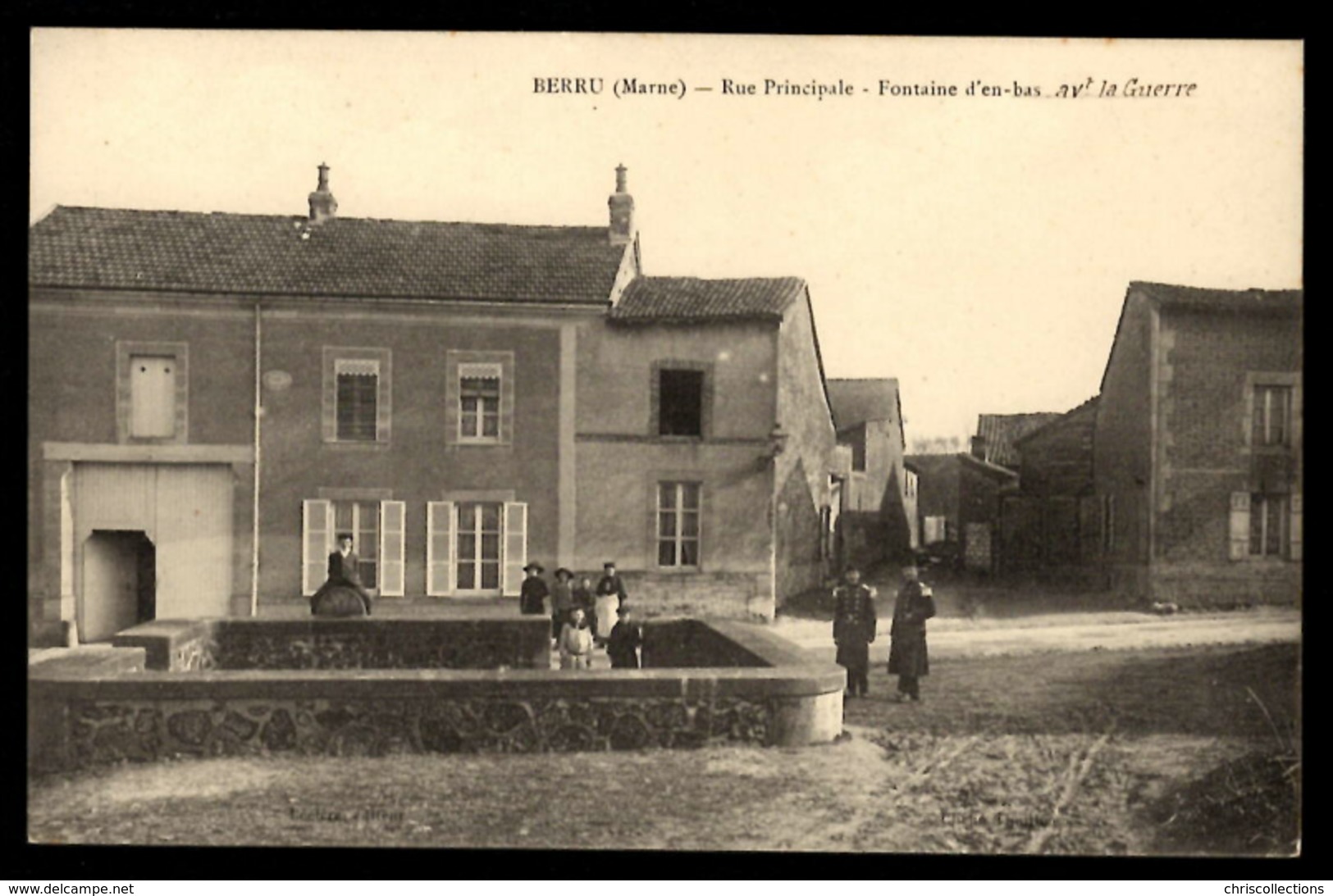 51 - BERRU (Marne) - Rue Principale - Fontaine D'En Bas Avt La Guerre - Autres & Non Classés