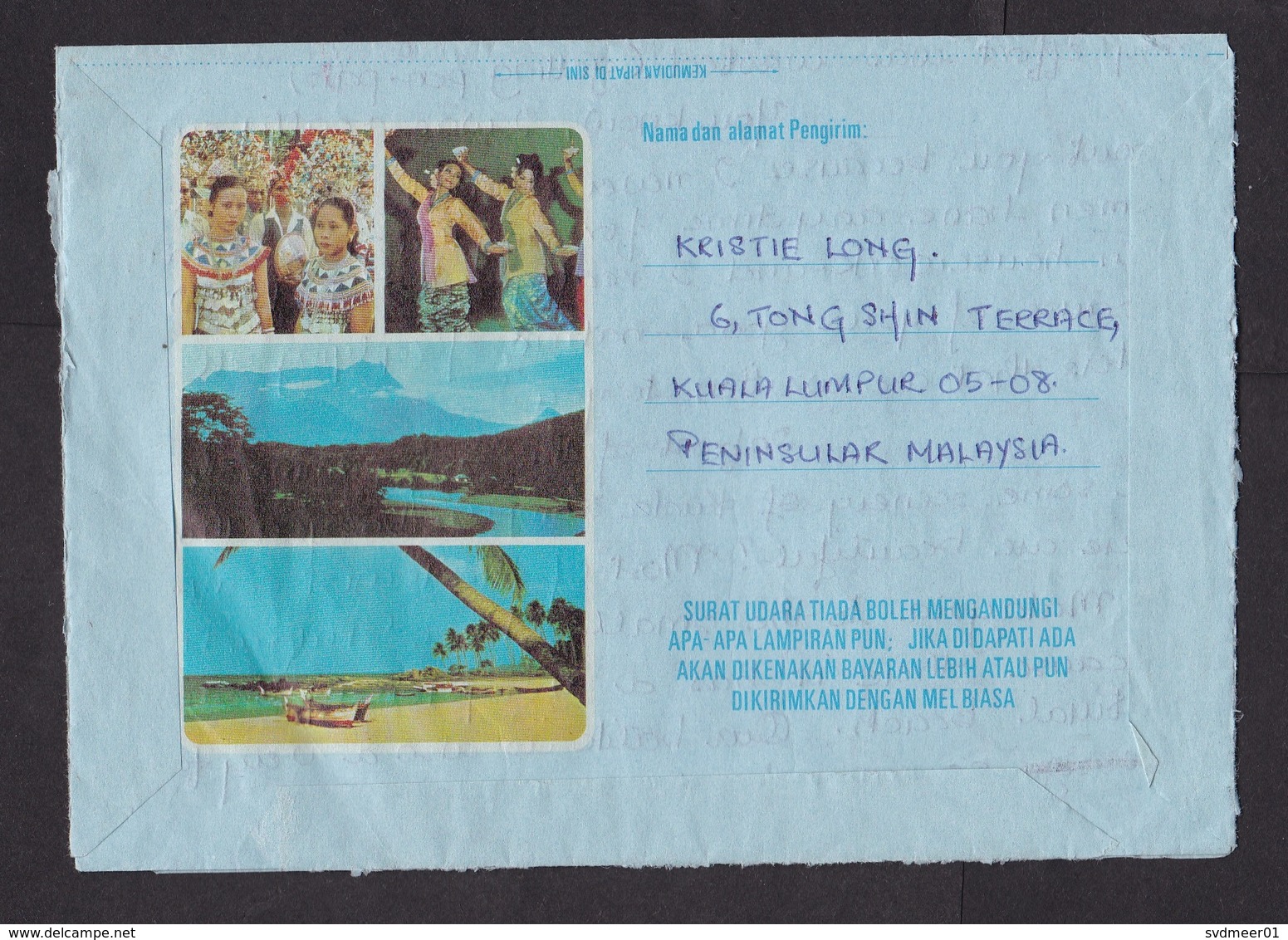 Malaysia: Stationery Aerogramme To Sweden, 1973, Butterfly, Insect, Tourism, Rare Real Use (traces Of Use) - Malaysia (1964-...)