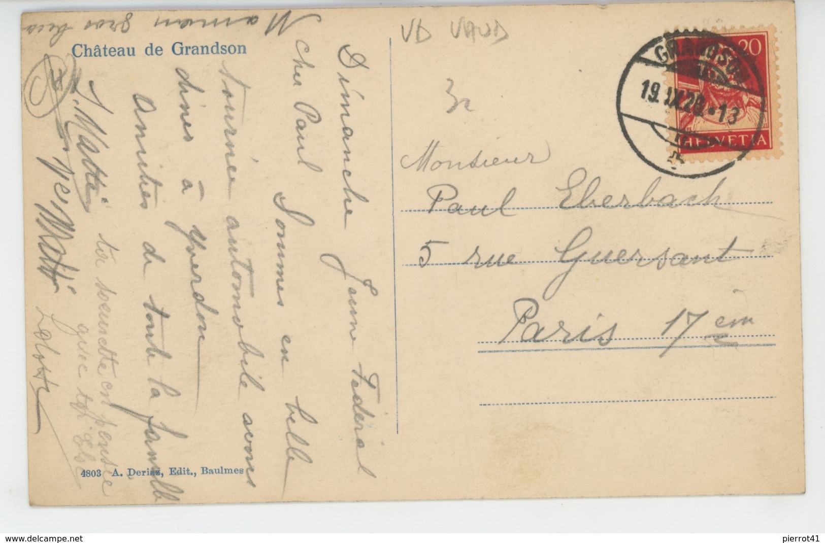 SUISSE - VAUD - Château De GRANDSON - Grandson