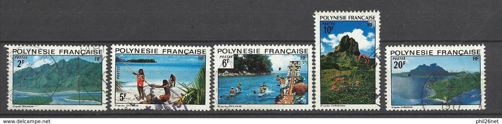 Polynésie  Poste N°   97  à  100 Et 102  Paysages Oblitérés  B/TB  ..    - Usati