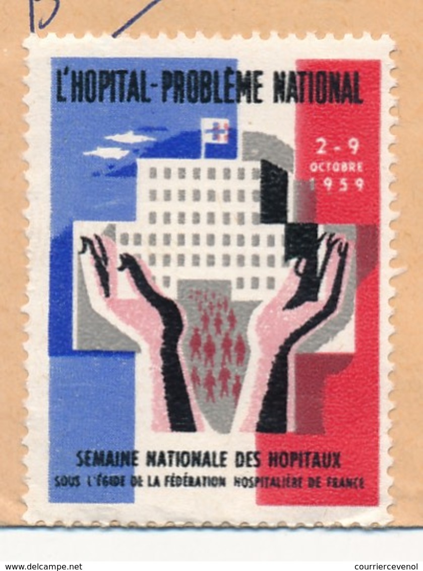 FRANCE - Enveloppe Affr 25F Muller Avec Vignette "L'Hopital Problème National" - Hopital De Montbéliard (Doubs) 1959 - Brieven En Documenten