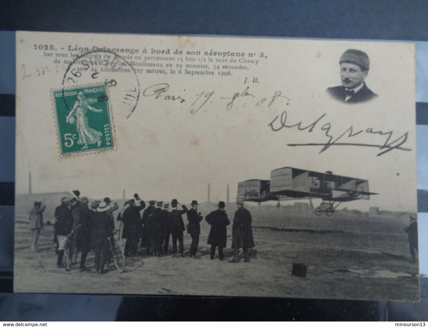 LEON DELAGRANGE A BORD DE SON AEROPLANE N° 3 - Airmen, Fliers