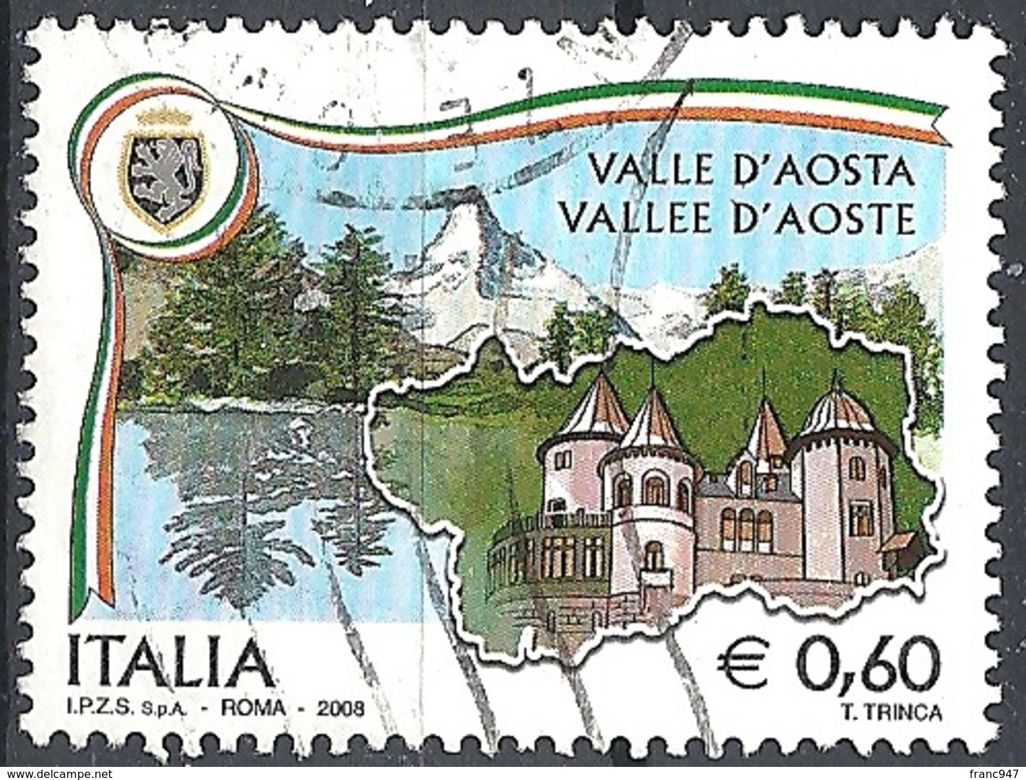 Italia, 2008 Valle D'Aosta 0.60 €. # Sassone 3038 - Michel 3244 - Scott 2876  USATO - 2001-10: Usati