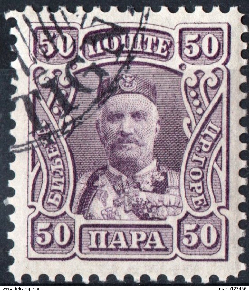 MONTENEGRO, PRINCIPE NICHOLAS I, 1907, 50 Pa., FRANCOBOLLO USATO Mi. 69  Scott 83, YT 84 - Montenegro
