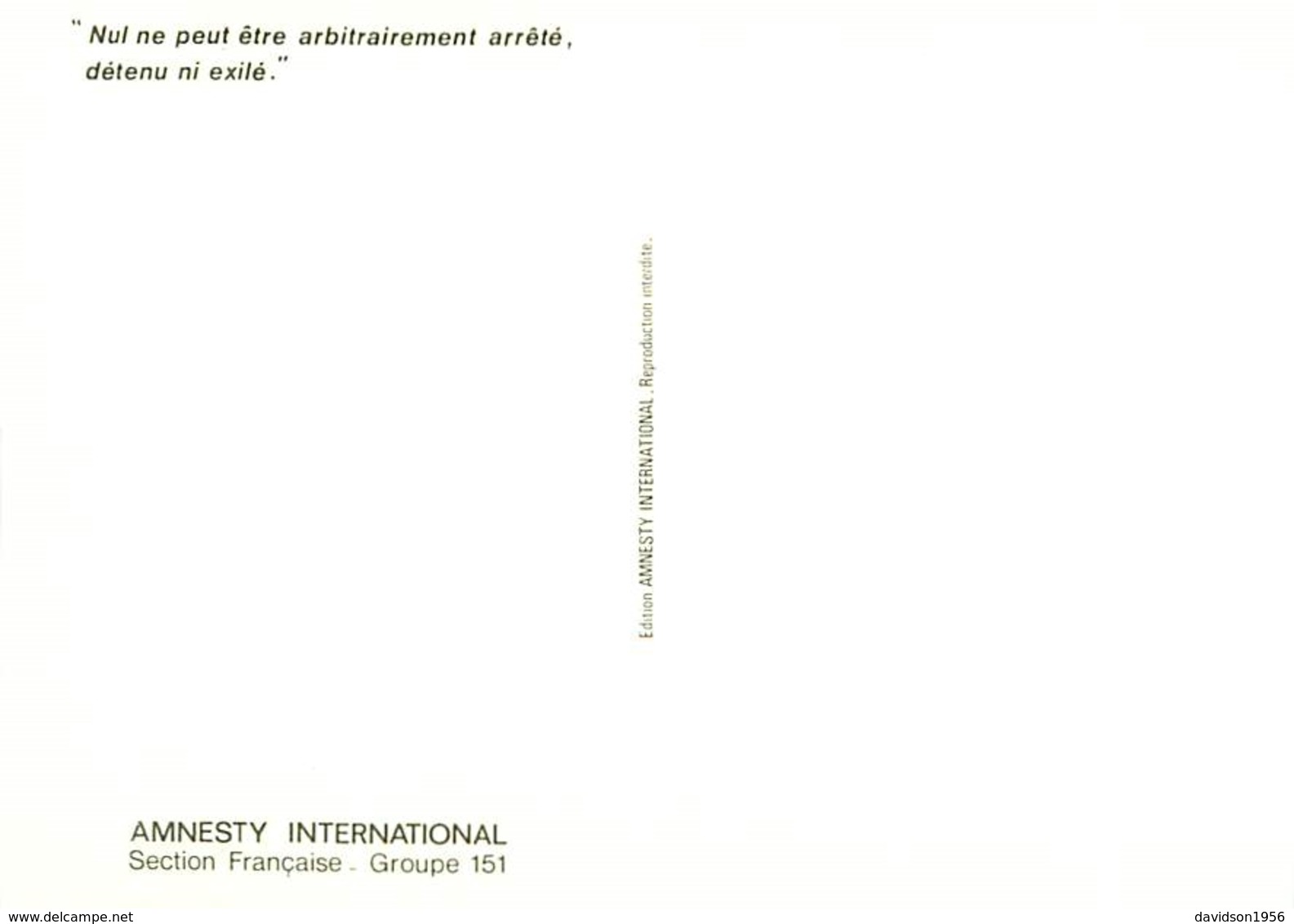 Carte    Illustration  - Amnesty International            AH199 - Other & Unclassified