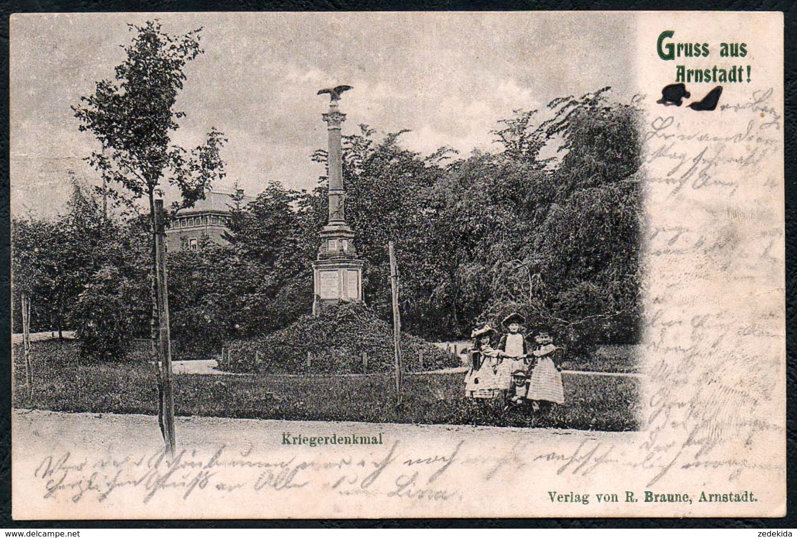 C4822 - Litho ?? Arnstadt Gruß Aus - Kriegerdenkmal Denkmal - R. Braune - Arnstadt