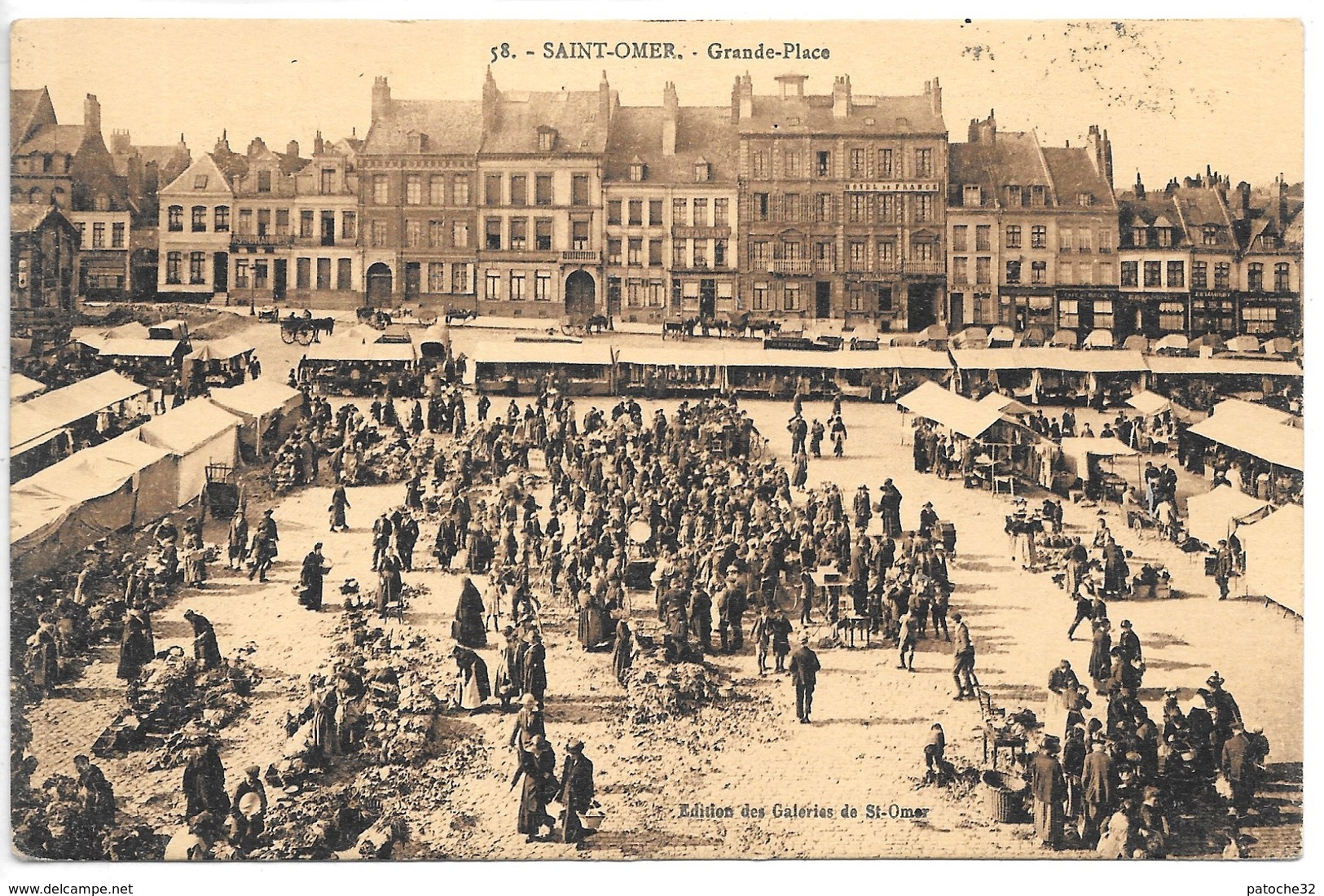 Cpa...Saint-Omer....grande Place...marché...animée....1933... - Saint Omer