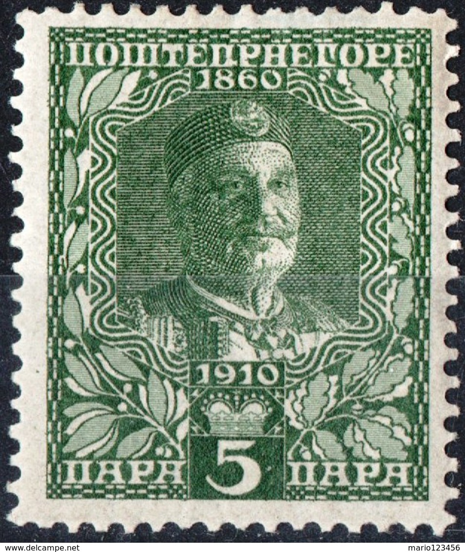 MONTENEGRO, RE NICHOLAS I, 1913, 5 Pa., FRANCOBOLLO NUOVO (MLH*) Mi. 88  Scott 101, YT 102 - Montenegro