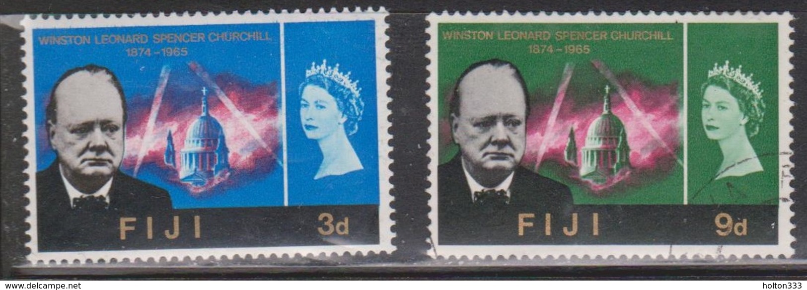 FIJI Scott # 215-6 MH & Used - Sir Winston Churchill - Fiji (...-1970)