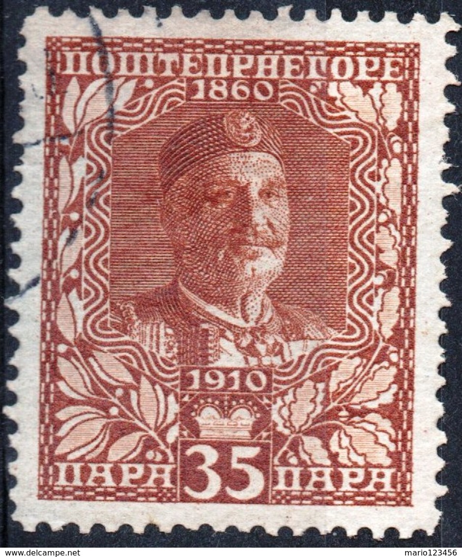 MONTENEGRO, RE NICHOLAS I, 1913, 35 Pa., FRANCOBOLLO USATO Mi. 93  Scott 106, YT 107 - Montenegro