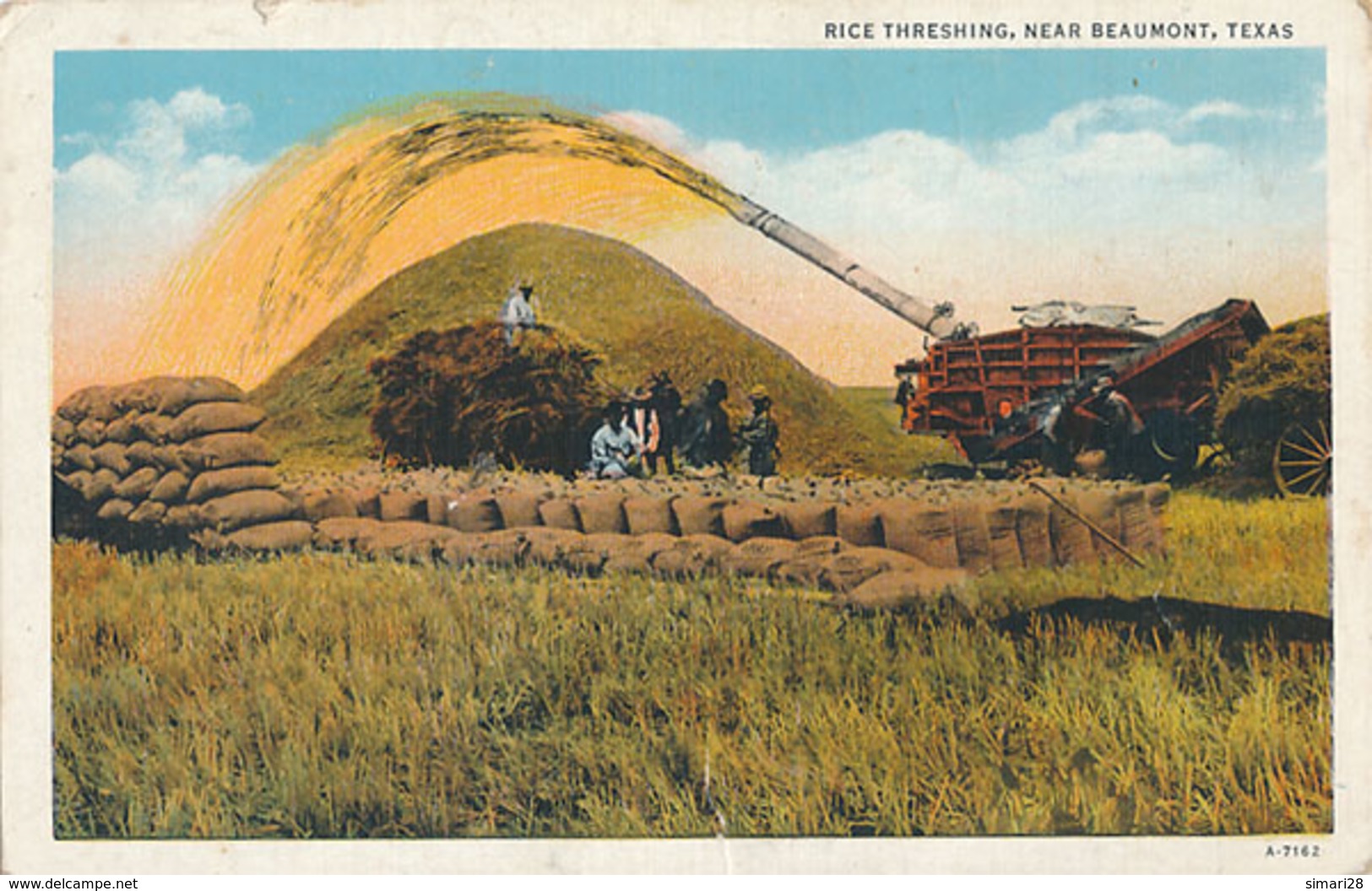 BEAUMONT - RICE THRESHING NEAR BEAUMONT (MOISSONNEUSE BATTEUSE) - Autres & Non Classés