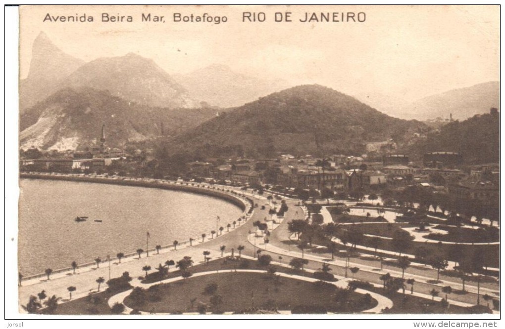 POSTAL  RIO DE JANEIRO - BRASIL  -  AVENIDA BEIRA MAR, BOTAFOGO - Rio De Janeiro