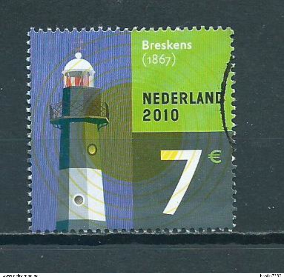 2010 Netherlands 7,00 EURO Vuurtoren,leuchtturme,lighthouse Used/gebruikt/oblitere - Gebruikt