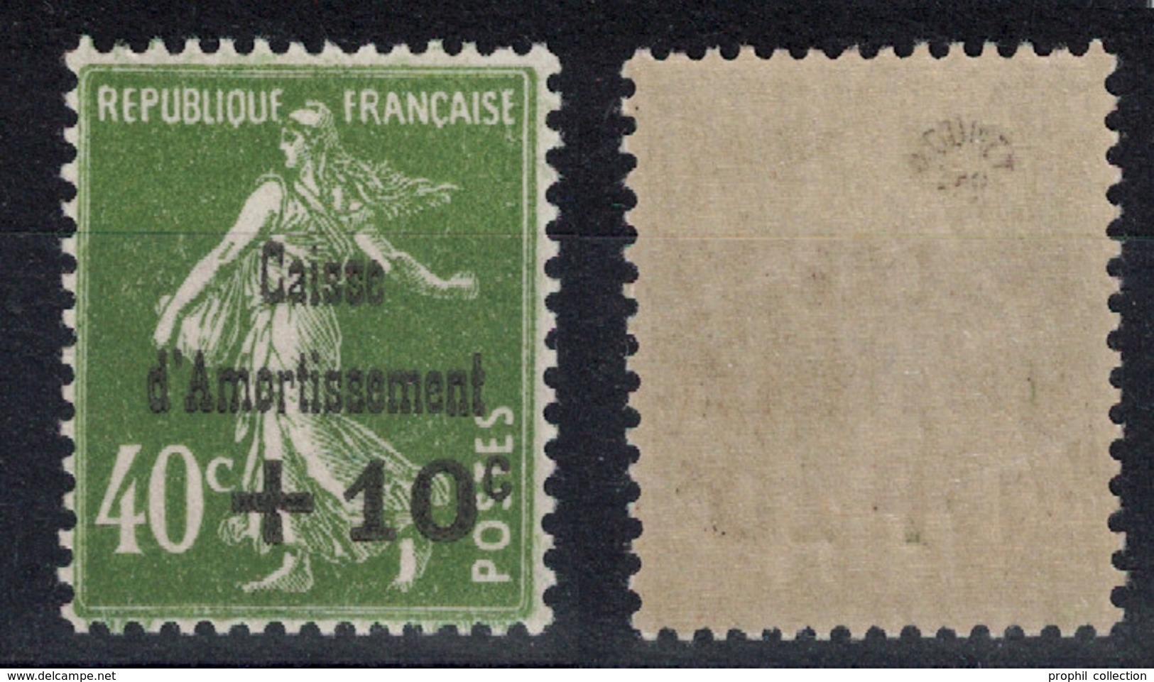 TIMBRE SEMEUSE N° 275 NEUF ** (SIGNÉ ROUMET + BEAU CENTRAGE) AU PROFIT DE LA CAISSE D'AMORTISSEMENT - 1927-31 Sinking Fund