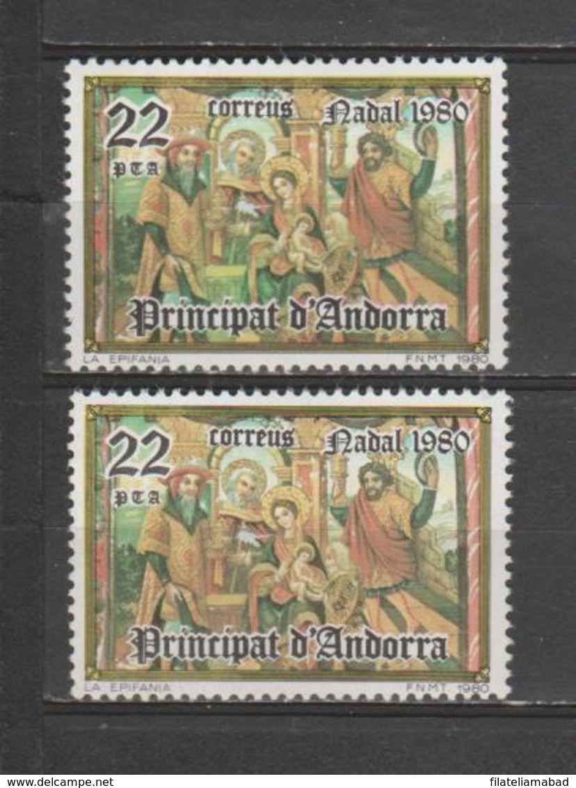 ANDORRA CORREO ESPAÑOL 2  SELLOS TOTALMENTE DISTINTOS DE COLOR VARIEDAD ( K.4.C.12.18) - Nuevos