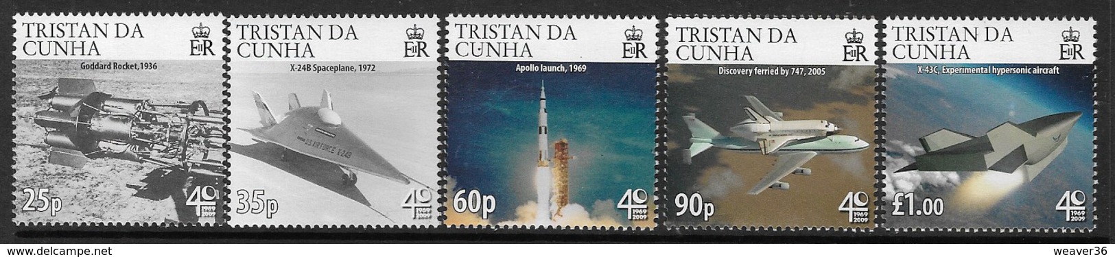 Tristan Da Cunha 2009 Space Eploration Set 5v Complete Unmounted Mint [5/4851/ND] - Tristan Da Cunha