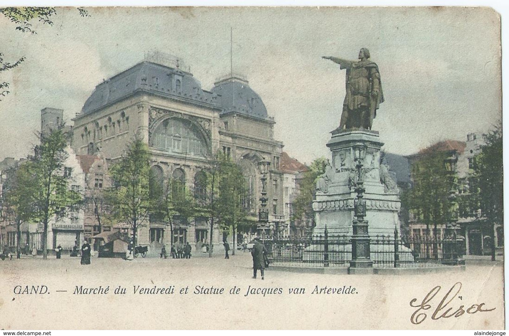Gent - Gand - 10 - Marché Du Vendredi Et Statue De Jacques Van Artevelde - Th. Van Den Heuvel éditeur - 1910 - Gent