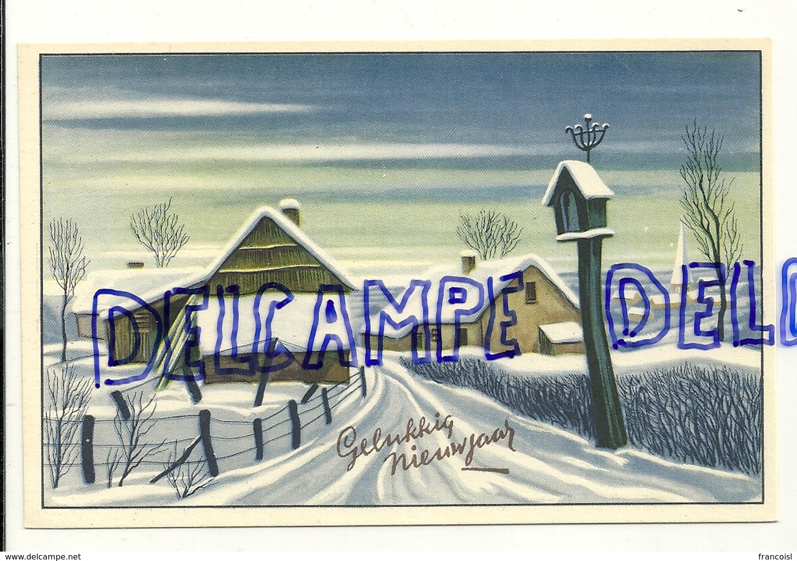 Gelukkig Nieuwjaar. Village Sous La Neige. Coloprint 3803 - Anniversaire