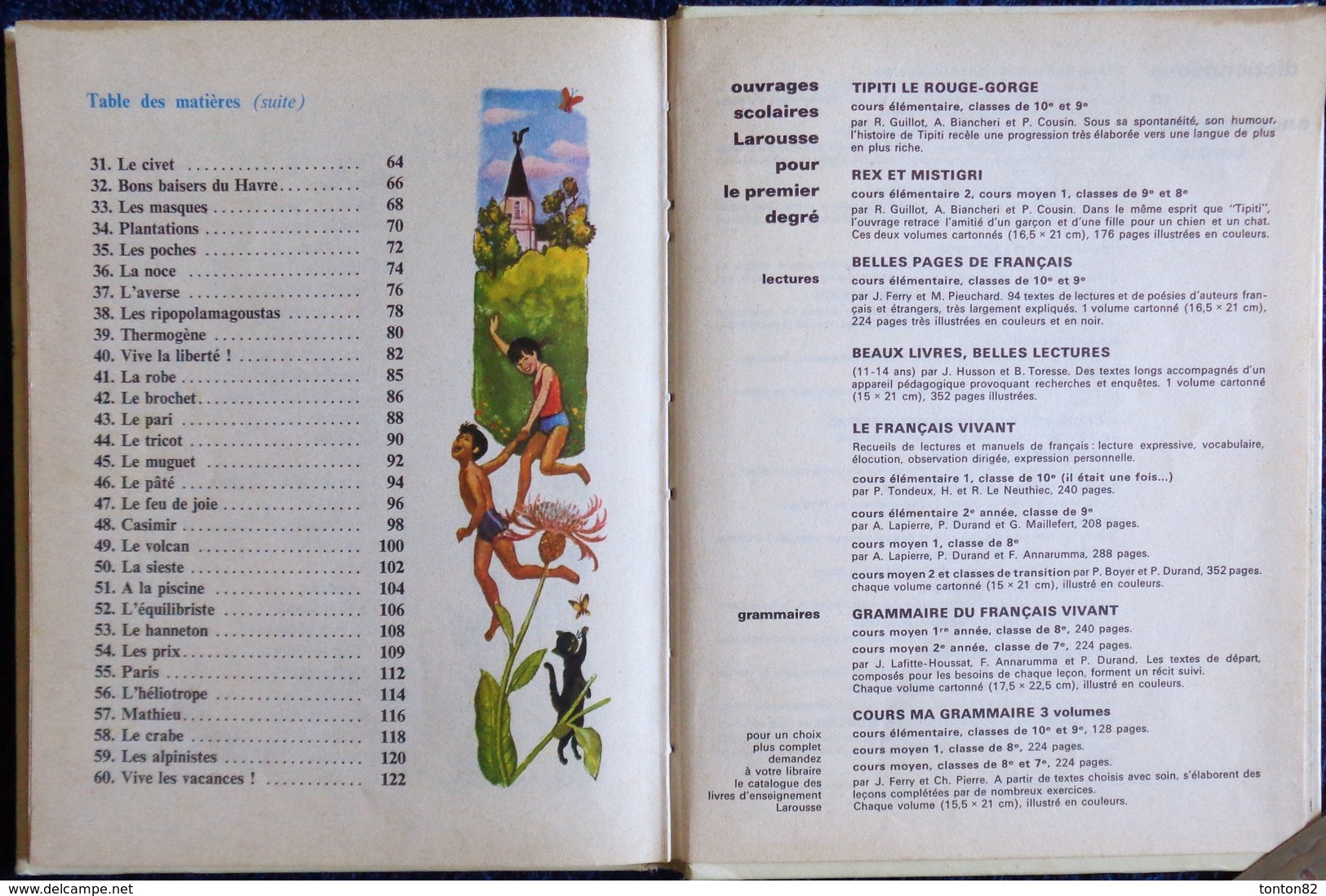 Maurice Jean - LIRELIRELIRE - Aventures de Tinou et Nanou - Livre de Lecture Courante - Larousse - ( 1967 ) .