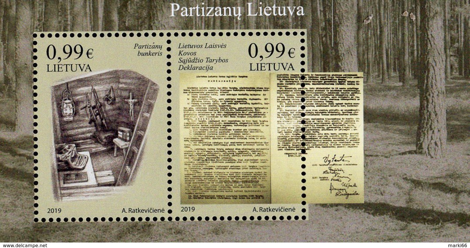 Lithuania - 2019 - Partisans Of Lithuania - Mint Souvenir Sheet - Lituanie