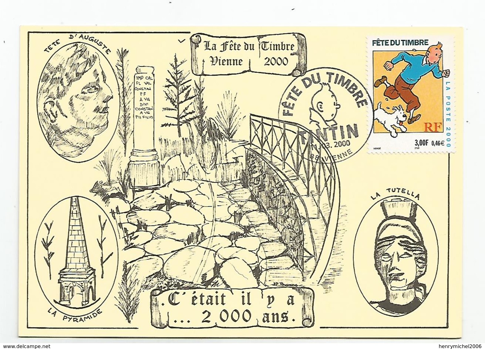 38 Isère - Vienne Fete Du Timbre Tintin 2000 La Voie Romaine - Vienne