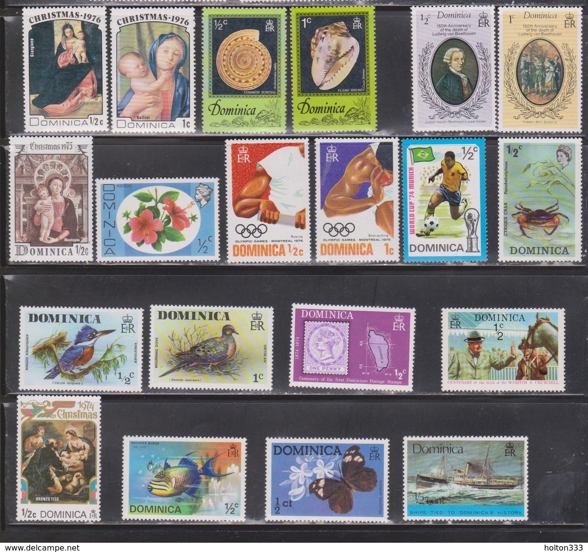 DOMINICA Lot Of Mostly MNH - Birds, Sports, Sea Shells - Dominica (1978-...)