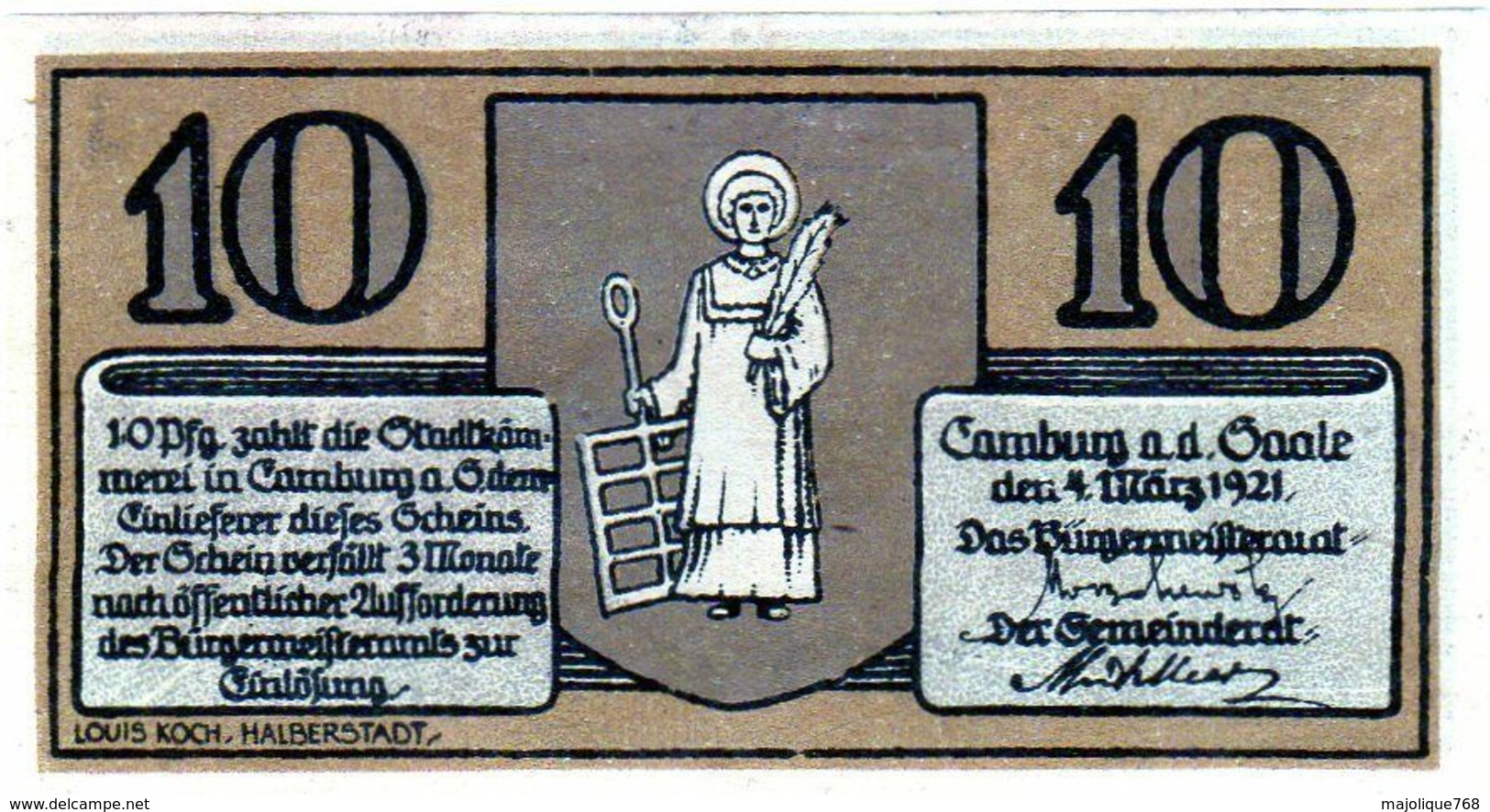 Billet De Nécessité 10 Pfennig De 1921 Allemagne - Bestuur Voor Schulden