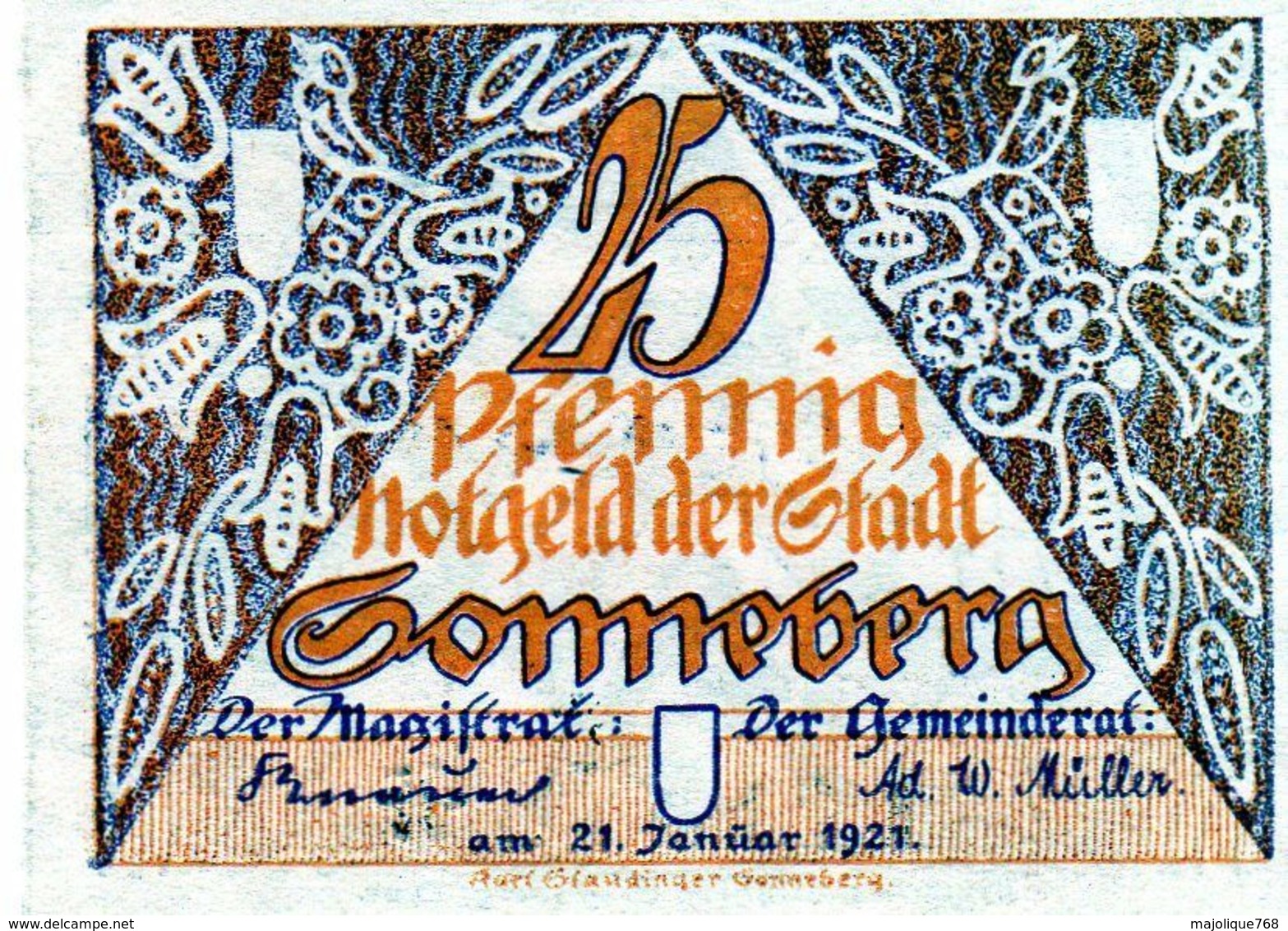 Billet De Nécessité 25 Pfennig De 1921 Allemagne - Imperial Debt Administration