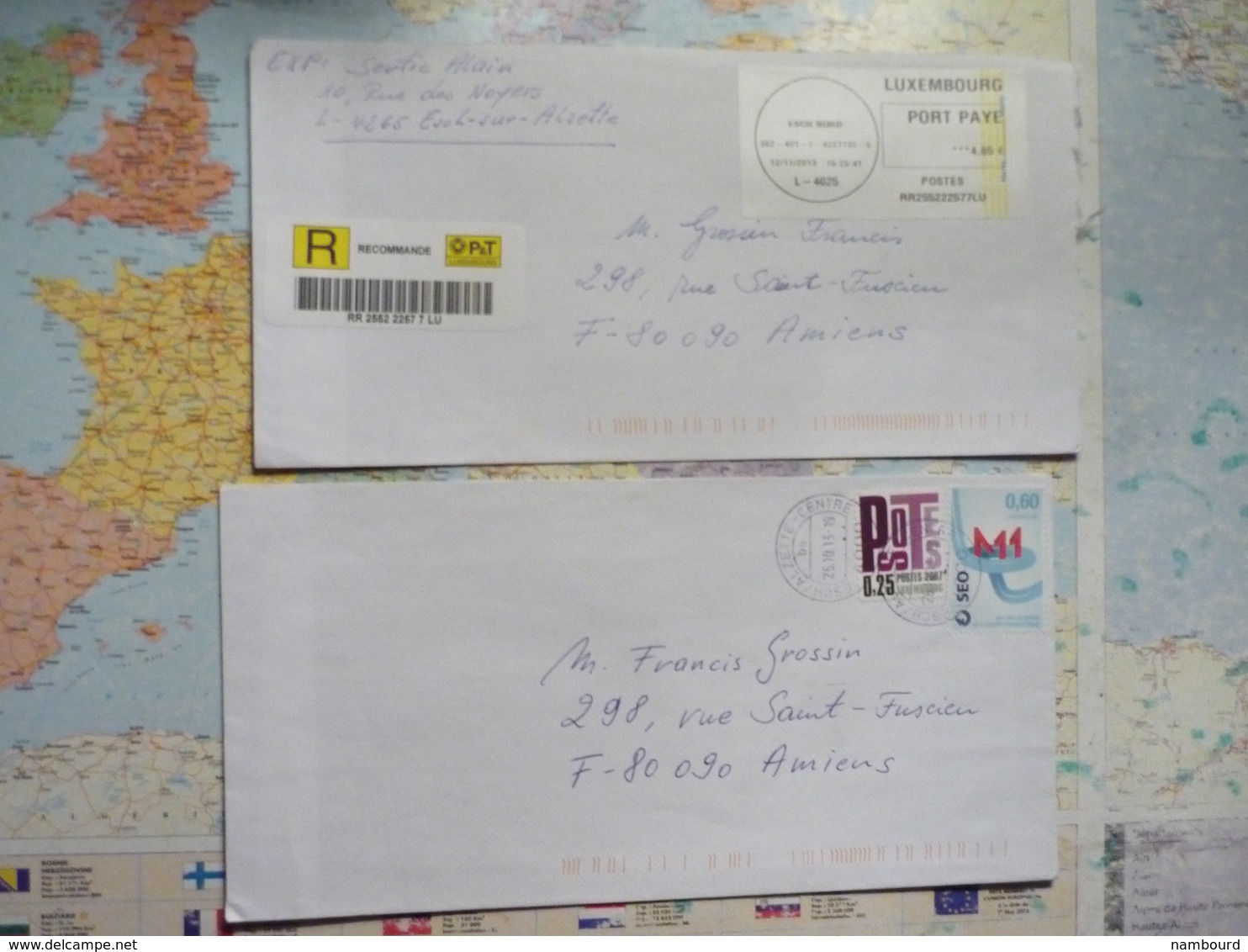 2 Lettres Dont L'une En Recommandé Affranchies Du Luxembourg En 2013 - Covers & Documents