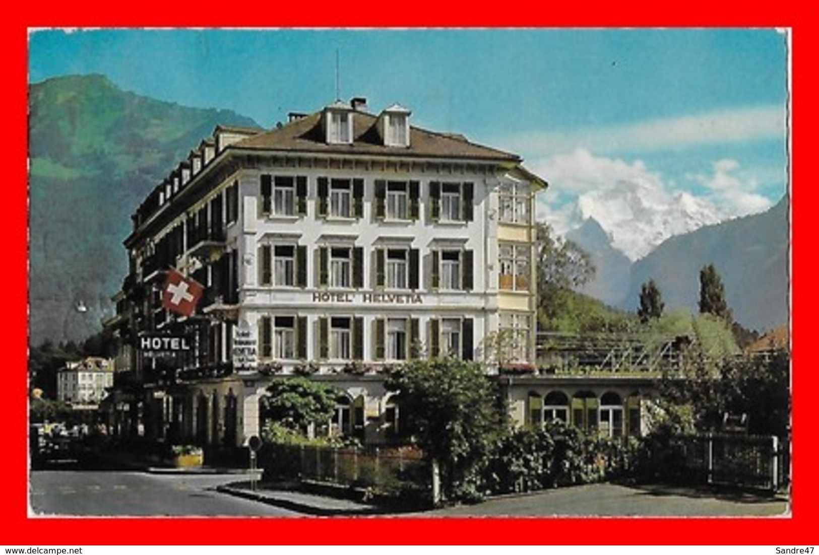 CPSM/gf UNTERSEEN (Suisse)  Hôtel Helvetia Mit Jungfrau. Fam. W. Vögtli-Stöckli...*369 - Unterseen
