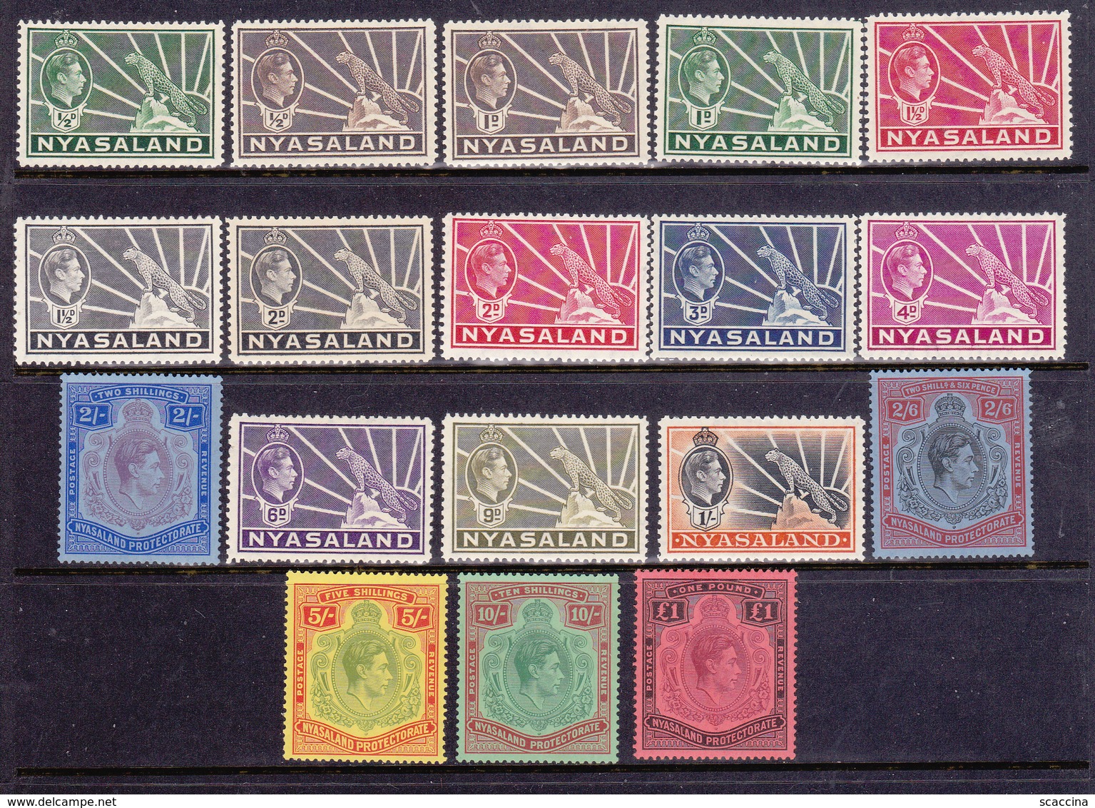 Nyassaland  1938 King. George V.I   Serie Cpl. 18  Val.  Gb. 130-143    MNH ** - Nyassaland (1907-1953)