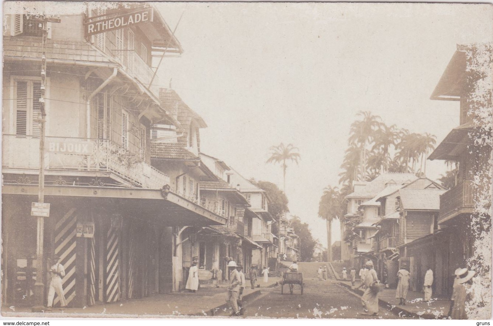 Carte Photo Cayenne Rue Molé Vers 1908, Très Rare - Cayenne