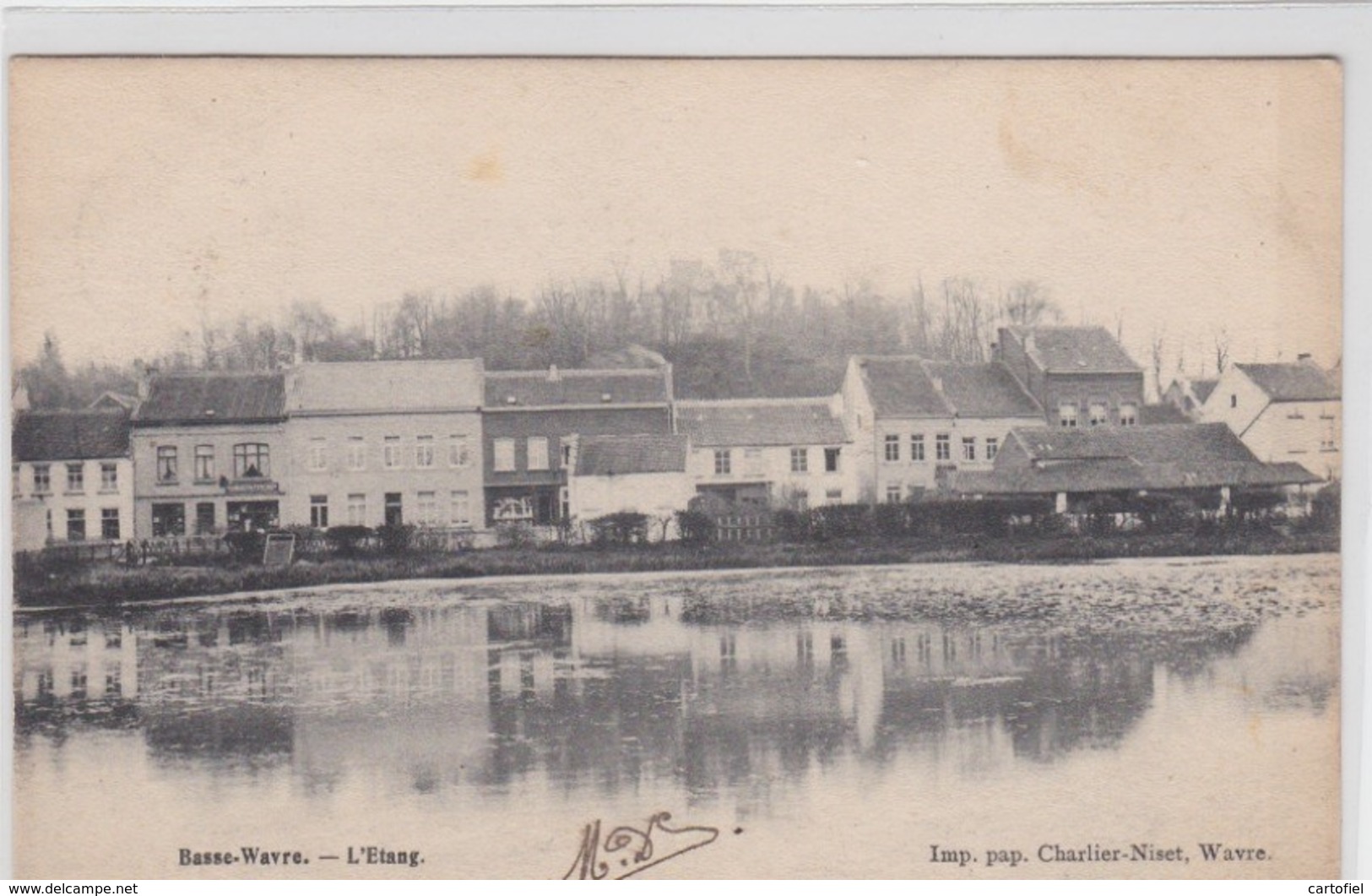 BASSE-WAVRE-L'ETANG-IMP.PAP.CHARLIER-CARTE ENVOYEE-1907-VOYEZ LES 2 SCANS-RARE + EN PARFAIT ETAT ! ! ! - Wavre