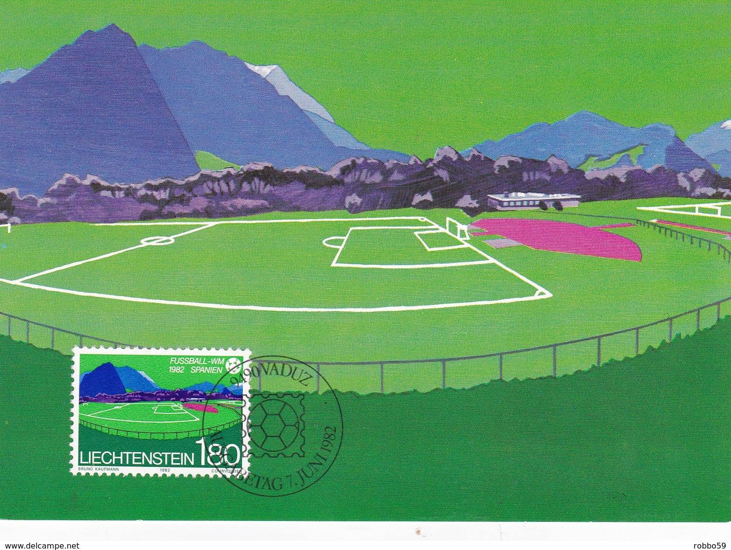 Liechtenstein 1982 Football World Championships Set Of 3 Maximum Cards With Original Envelope - Maximum Cards