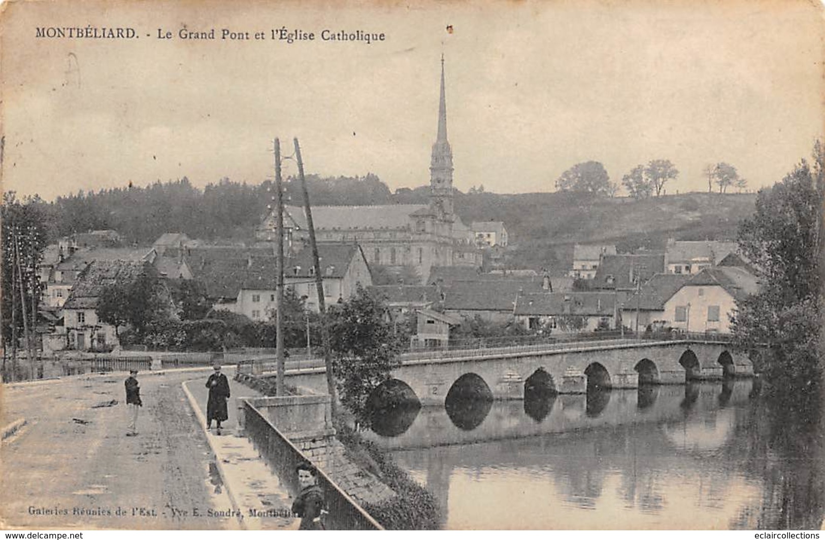 Montbéliard   25   Le Grand Pont  Et L'Eglise Catholique       (Voir Scan) - Montbéliard