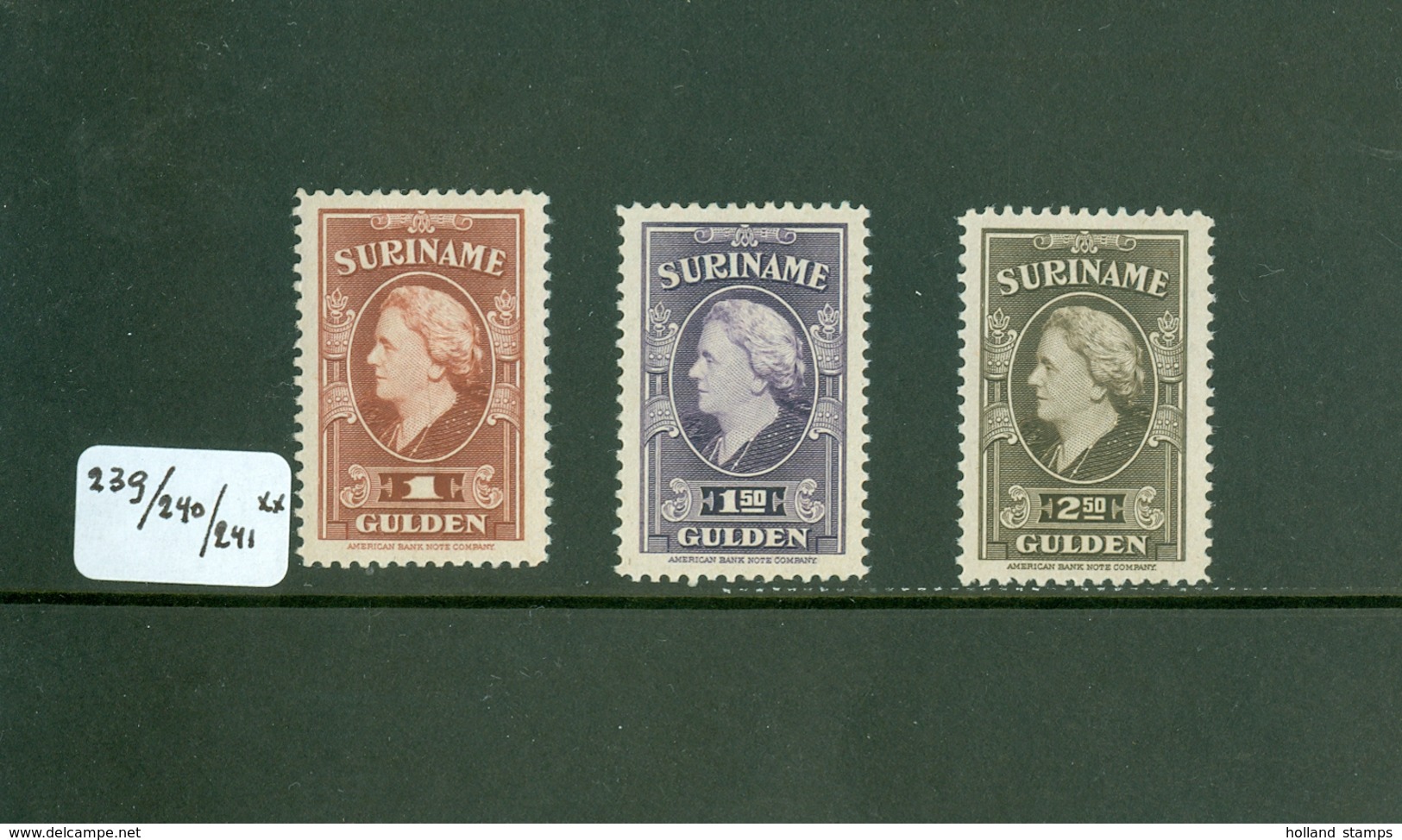 SURINAME SERIE 239 - 240 - 241 ONGEBRUIKT MET PLAKKERREST - Suriname ... - 1975