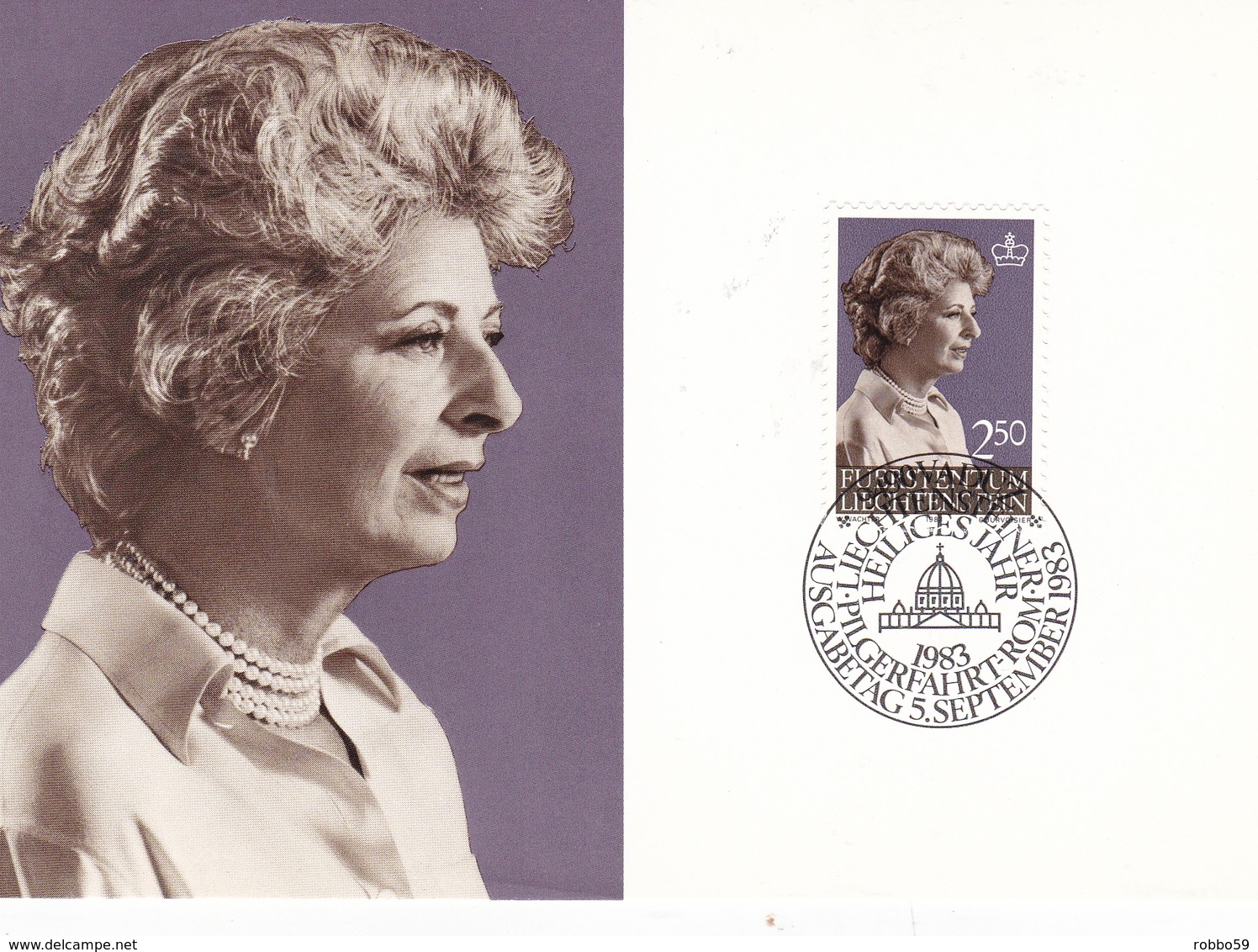 Liechtenstein 1983 Franz Josef II And Gina Von Liechtenstein Set Of 2 Maximum Cards - Maximum Cards