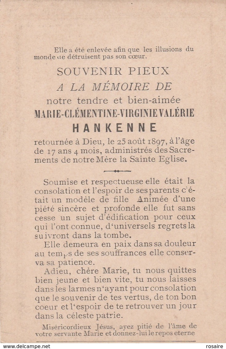 Dp  Hankenne-1897-kort Afgesneden Onder Door Drukker - Religion &  Esoterik