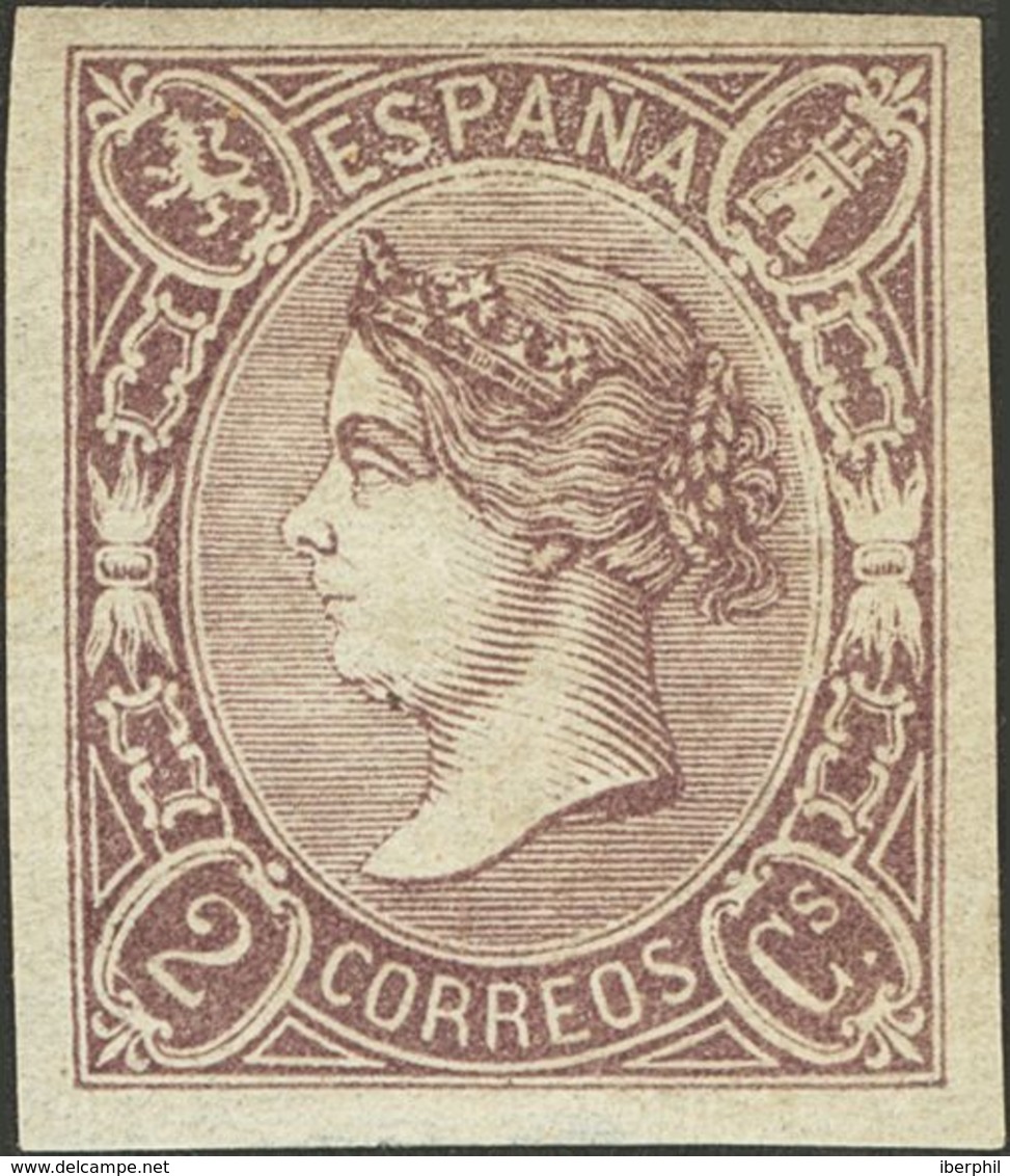 *69P(2). 1865. 2 Cuartos Ocre Amarillo Y 2 Cuartos Violeta. ENSAYOS DE COLOR. MAGNIFICOS. (Gálvez 315, 316) - Autres & Non Classés