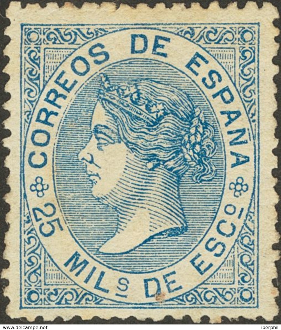 *97. 1867. 25 Mils Azul. Conservación Habitual. BONITO. Cert. CEM. - Otros & Sin Clasificación