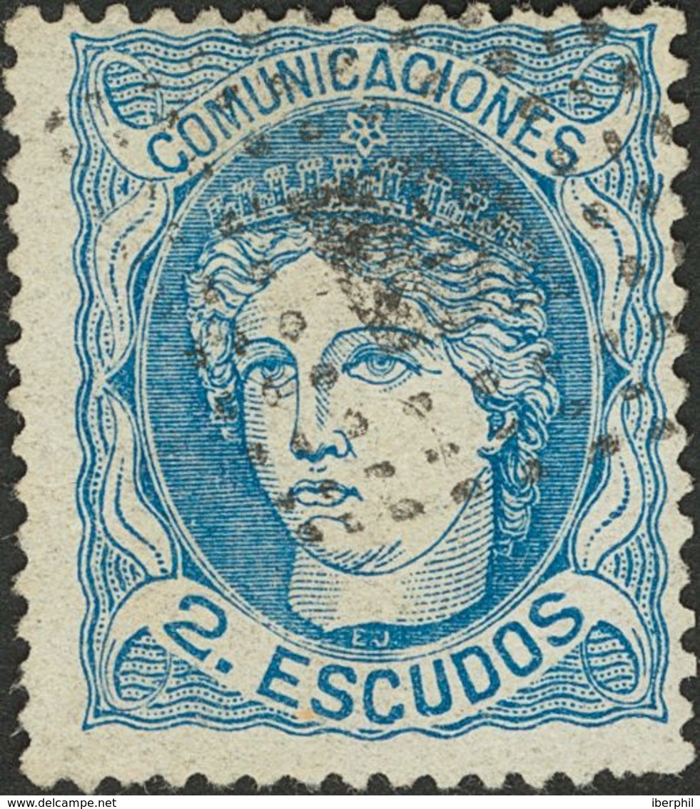 º112. 1870. 2 Escudos Azul. BONITO. - Otros & Sin Clasificación