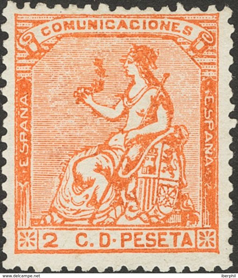 *131. 1873. 2 Cts Naranja. MAGNIFICO. Edifil 2018: 23 Euros - Other & Unclassified