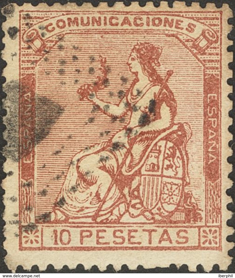 º140F. 1873. 10 Pts Castaño. FALSO SPERATI, Tipo B, Sin La Marca De La B.P.A. MAGNIFICO. - Sonstige & Ohne Zuordnung