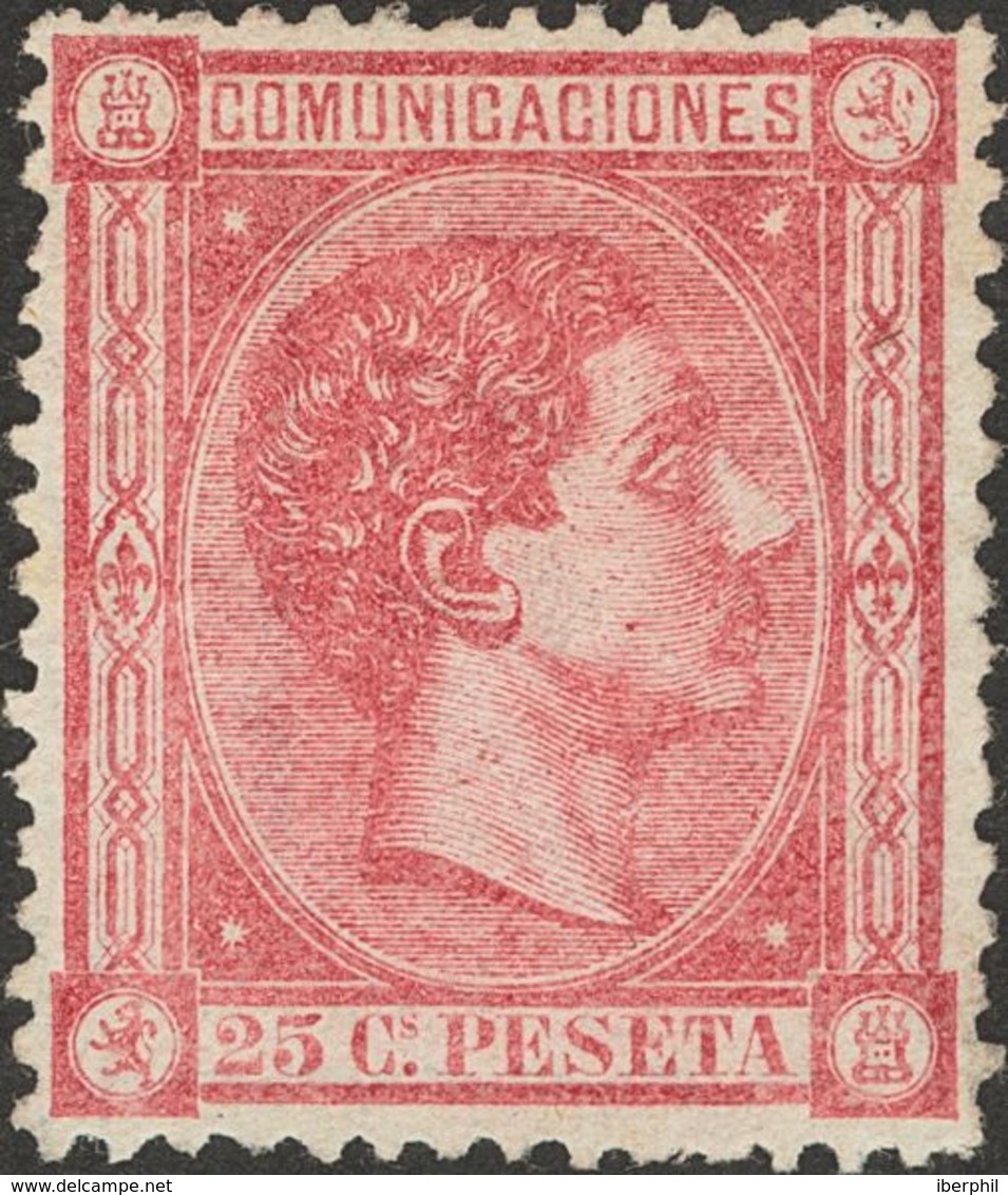 (*)166. 1875. 25 Cts Rosa. Color Intenso Y Excelente Centraje. PIEZA DE LUJO. - Sonstige & Ohne Zuordnung