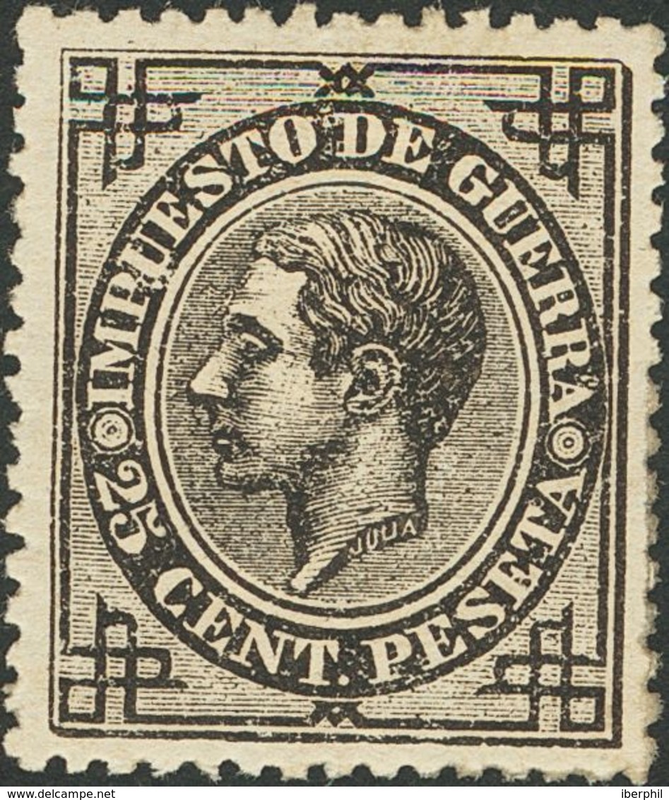 *185. 1876. 25 Cts Negro. Muy Bien Centrado. MAGNIFICO. - Autres & Non Classés