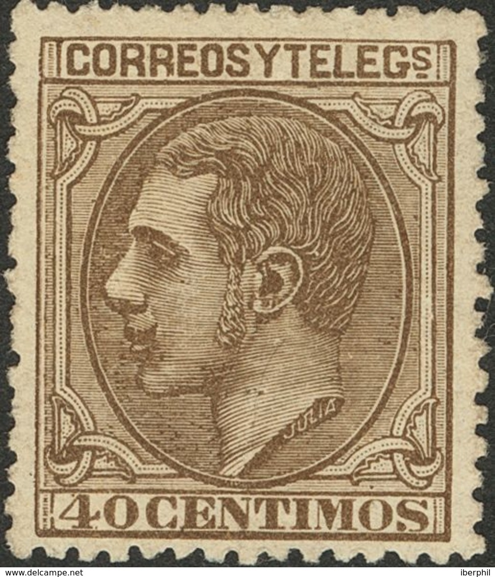 (*)205. 1879. 40 Cts Castaño. Excelente Centraje. MAGNIFICO. - Autres & Non Classés